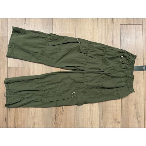 Women's Mid-Rise Wide Leg Cargo Pants - Wild Fable Green XXS NWT - Picture 2 of 3